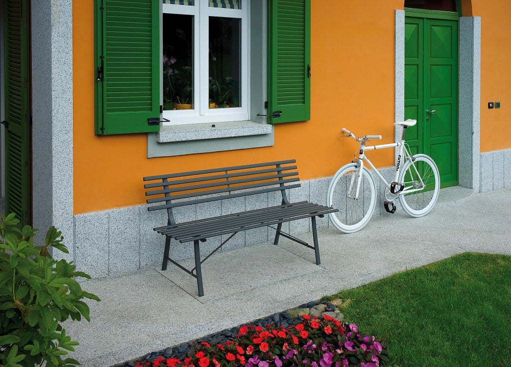 Panca da Giardino in Ferro 3 Posti 150x56x76cm Vorghini Gallipoli Antracite
