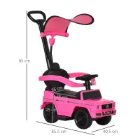 Macchina a Spinta per Bambini 12-36 Mesi con Licenza Mercedes, Tettuccio e Maniglia, 85.5x40.5x95 cm, Rosa