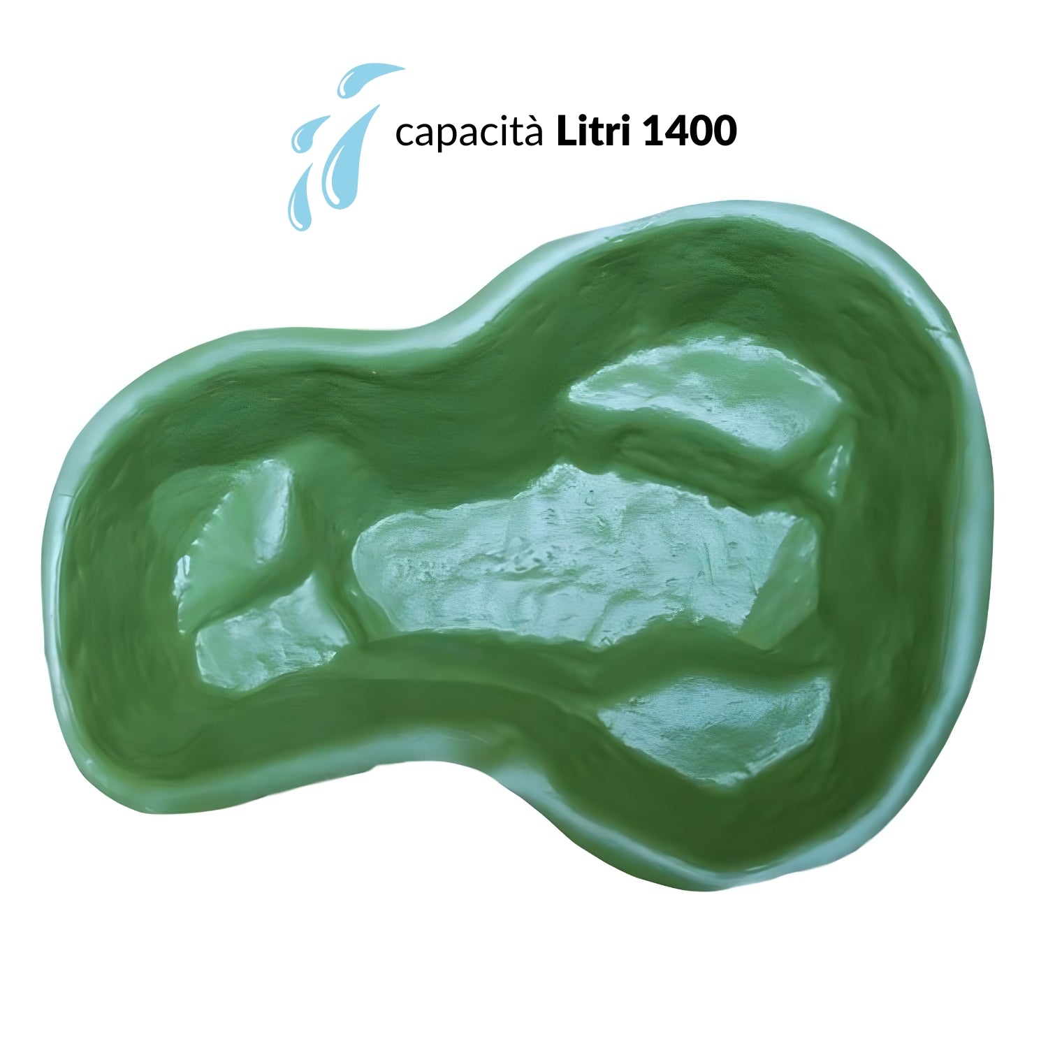 Laghetto bracciano verde e pompa ecopond 2.0 da 1400 litri ora