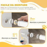 Cancellino per Cani Regolabile da 76-104 cm, Cancelletto di Sicurezza Alto 77 cm con 2 Estensioni, Bianco