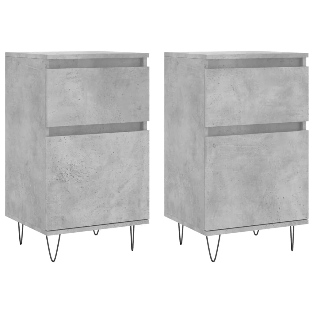 Buffet credenza cassettiera armadio mobile contenitore organizer per cucina soggiorno salotti set da 2 40 x 35 x 70 cm legno ingegnerizzato grigio 02_0036847
