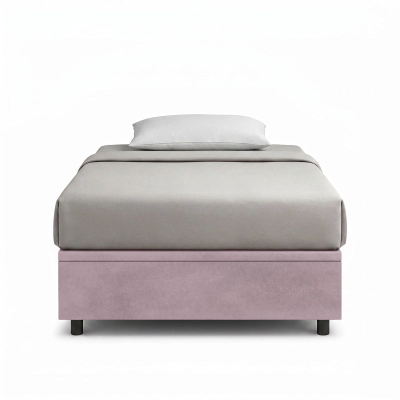 Letto imbottito Singolo 80x190 cm BoxMax - Contenitore,Glicine,Microfibra