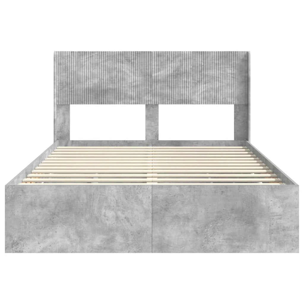 Struttura del letto con stoccaggio e testata Grigio Cemento 3414308