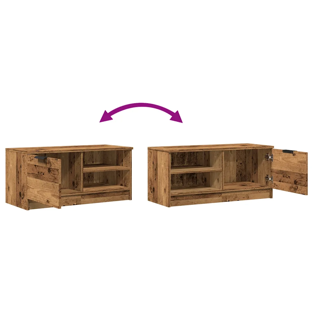 Mobile Porta TV Legno Vecchio 80x35x36,5 cm Legno Multistrato 856854