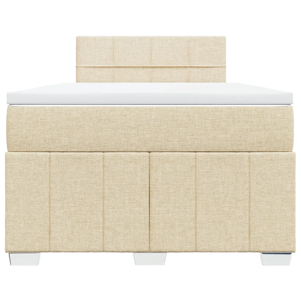 Giroletto a Molle con Materasso Crema 120x190 cm in Tessuto 3289312