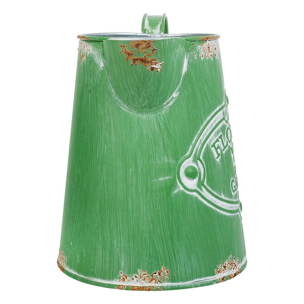 Brocca metallo verde 20,5xb13x15,5/17h td:9,5