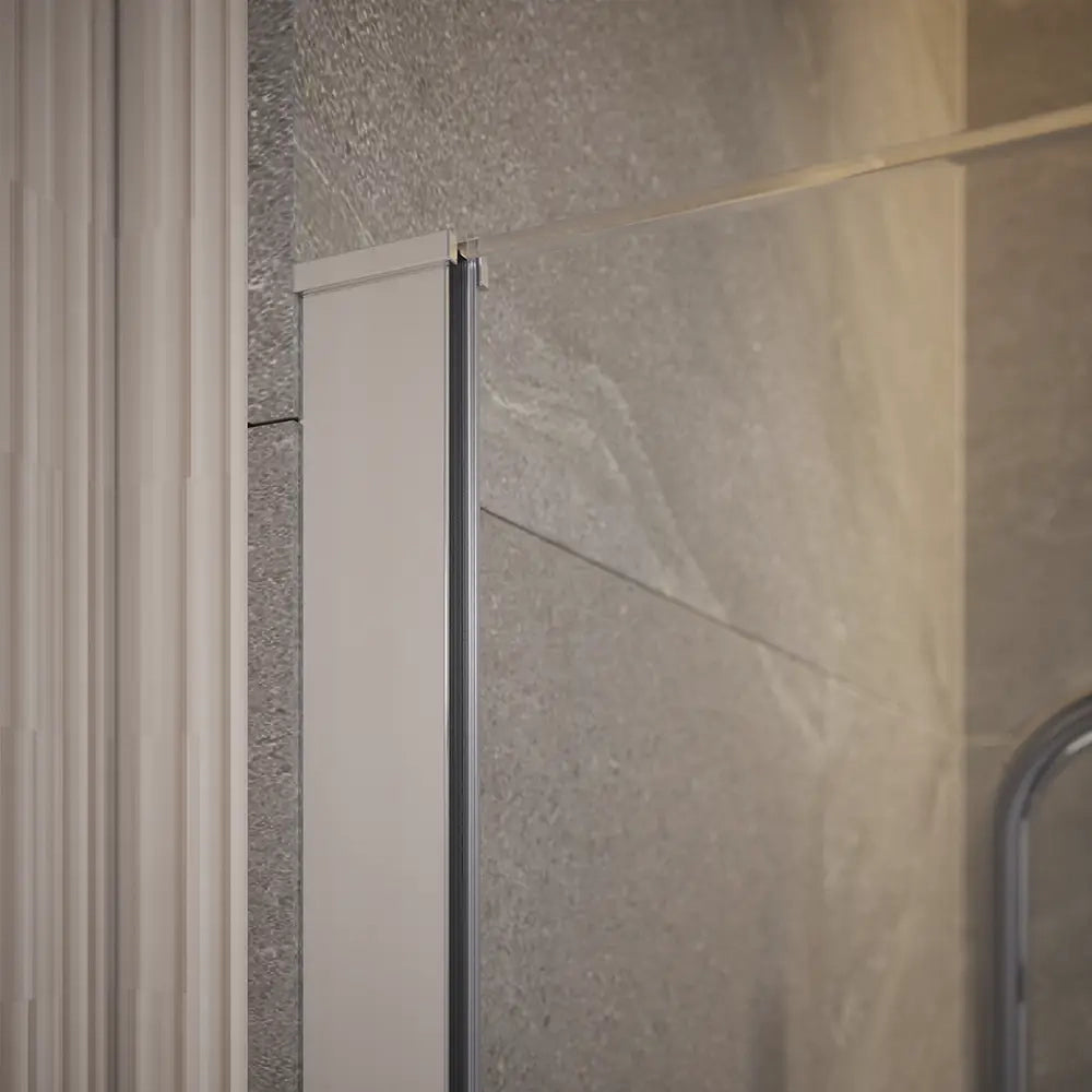 Doccia walk-in 120cm + anta 30cm vetro temperato anticalcare 10mm trasparente profili cromo | Naxos