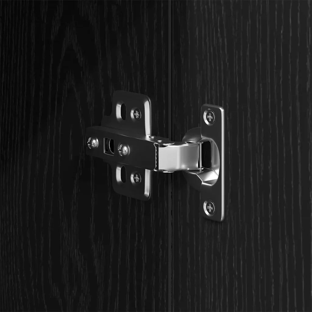 Mobile da Bagno Rovere Nero 30 x 30 x 190 cm Legno multistrato 862805
