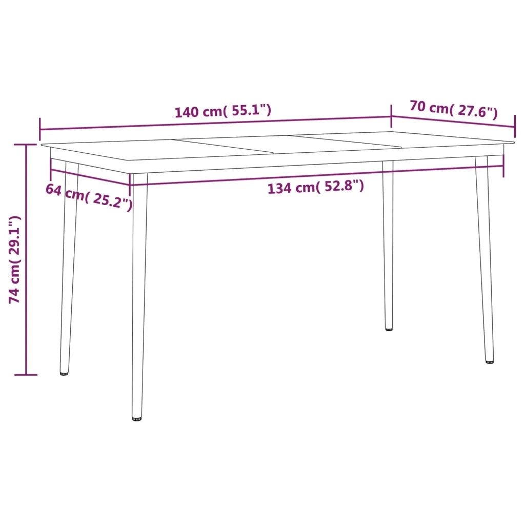 Set Mobili da Pranzo per Giardino 5 pz Nero cod mxl 42929