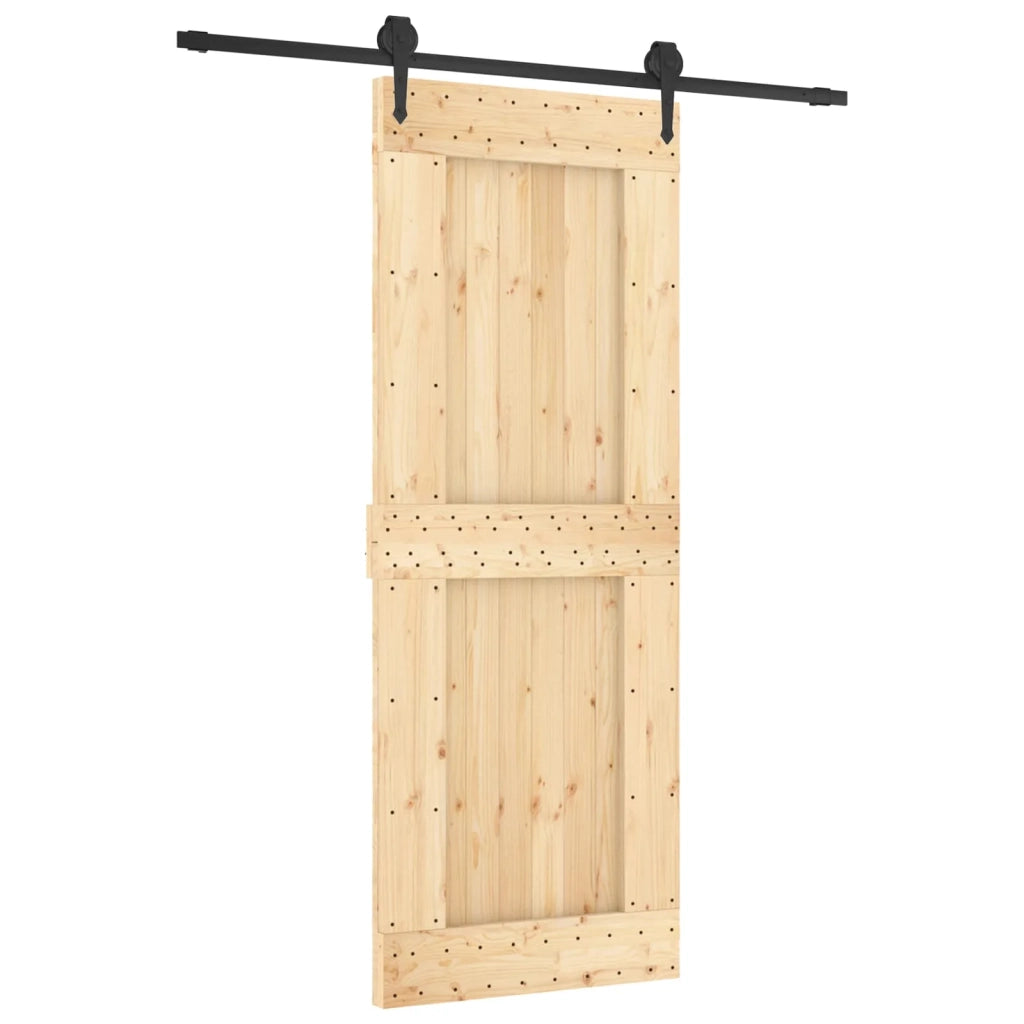 Porta scorrevole Naturale e Nero 80 x 210 cm 3445126