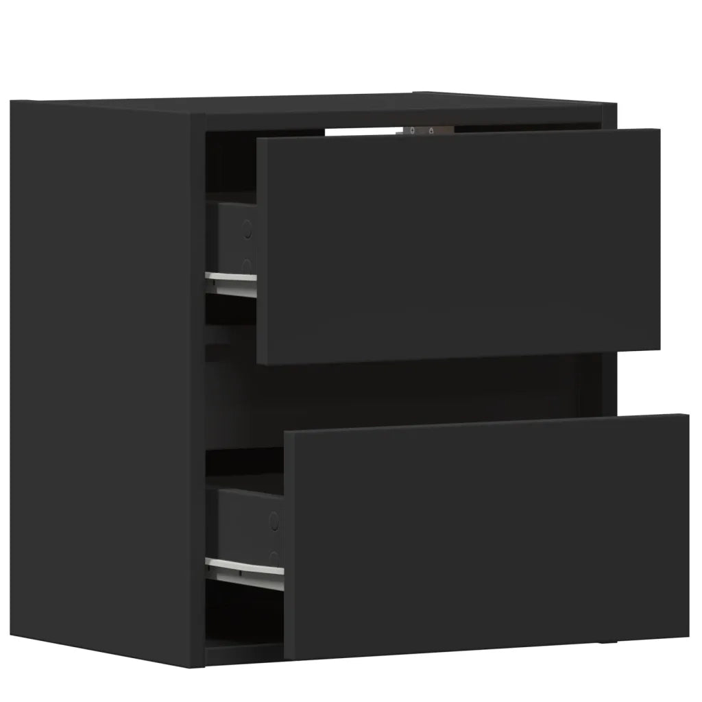 Mobili TV a Parete con Luci LED 2pz Neri 41x31x45 cm 852274