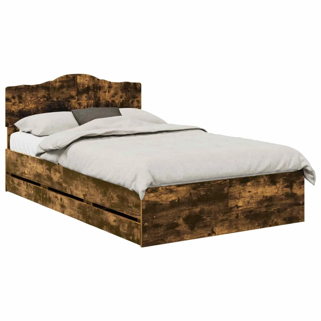 Struttura del letto con cassetto Rovere fumé 120 x 200 cm 3413023