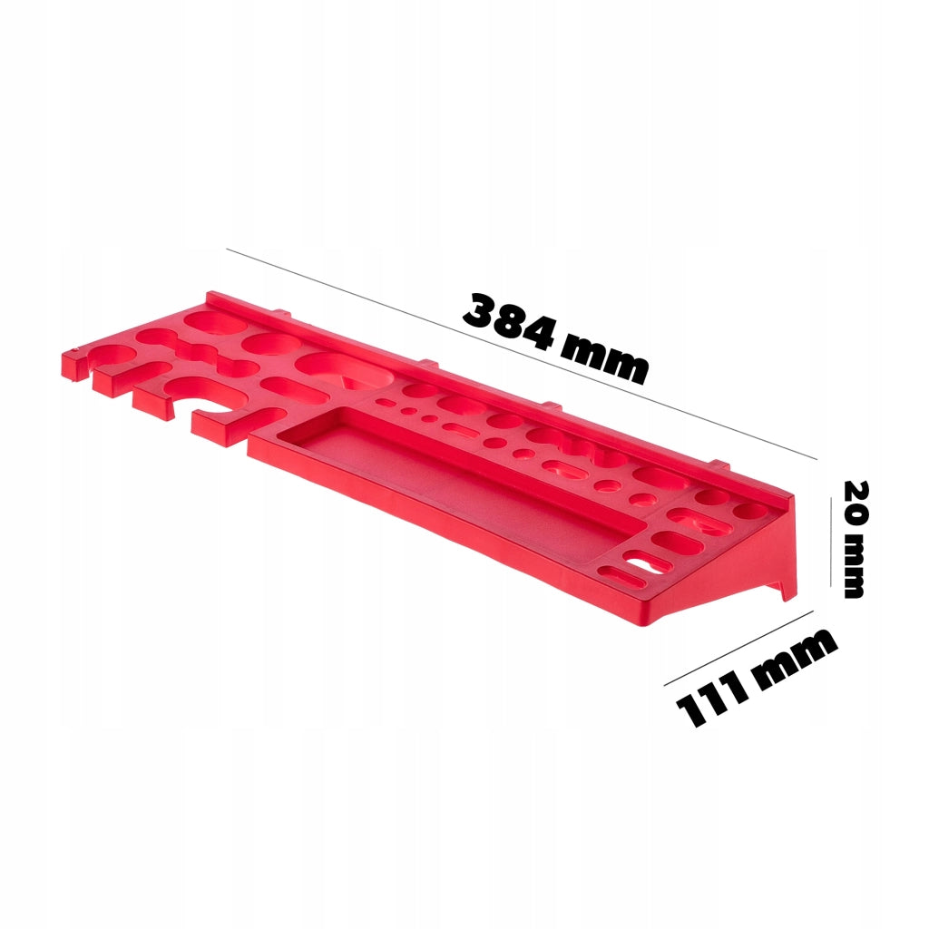 Pannello portautensili KADAX da parete per officina, 232x78 cm, 112 scomparti, 40 supporti, garage.