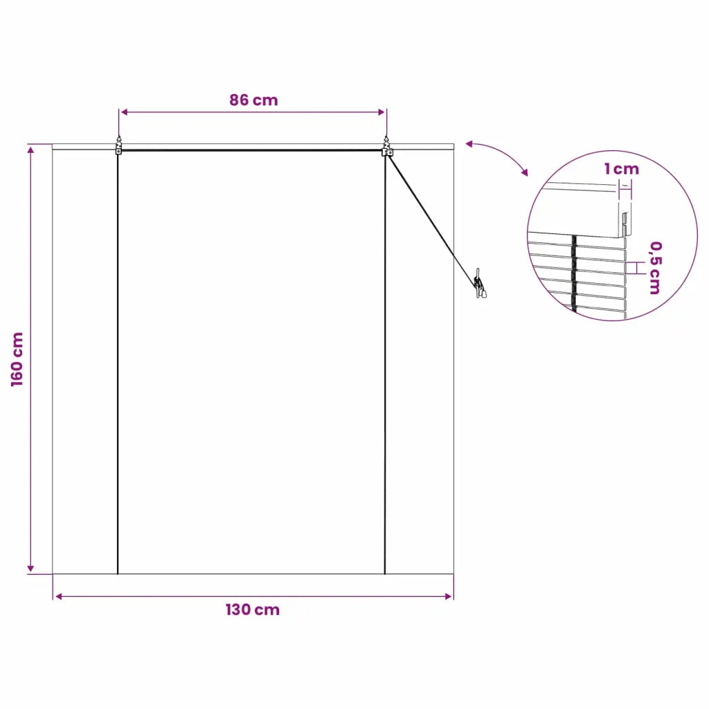 Tenda a rullo Naturale 130 x 160 cm Bambù 42039754