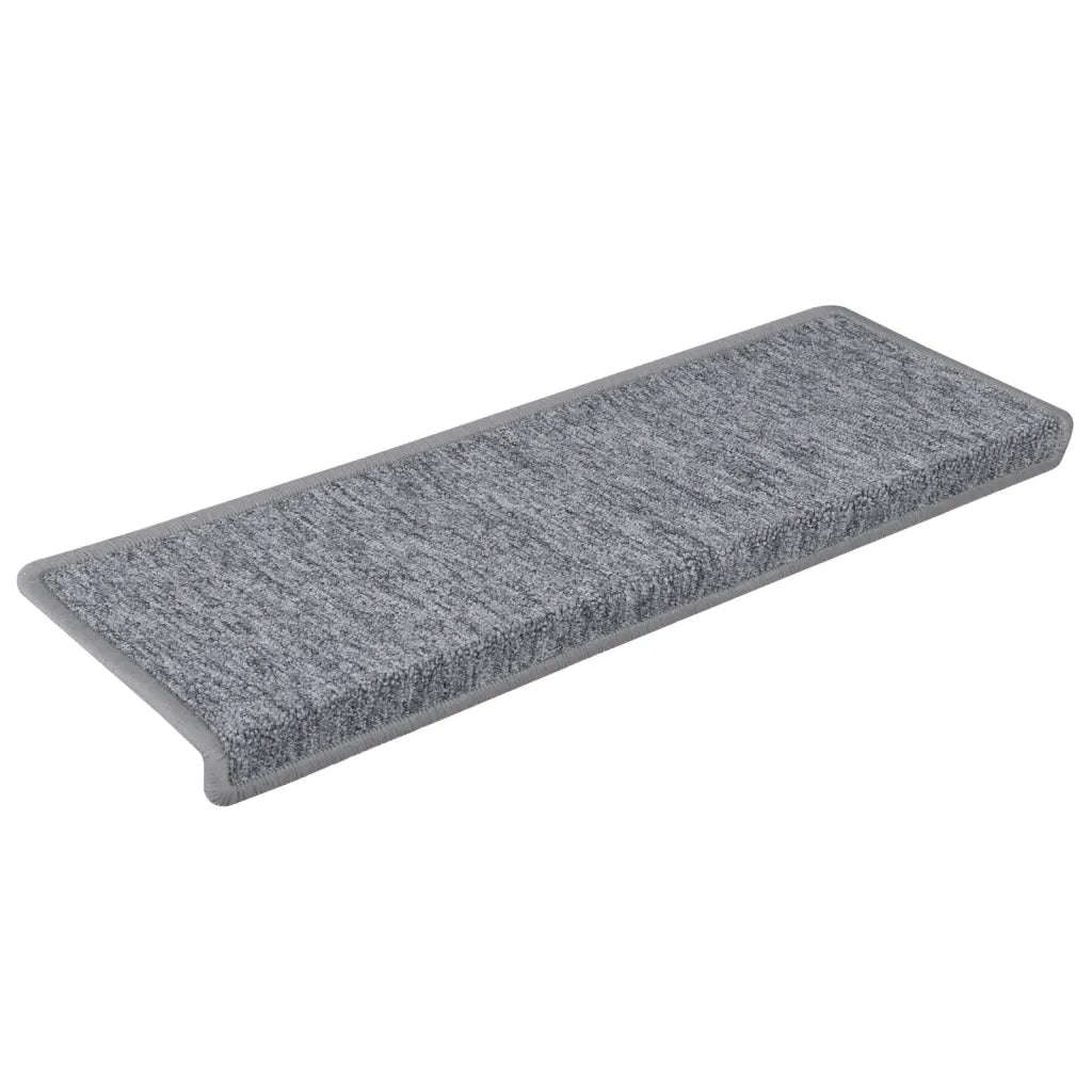 Tappetini per scale 15 pz | Gradini per Scale 65x21x4 cm Grigio chiaro Bordo rettangolare