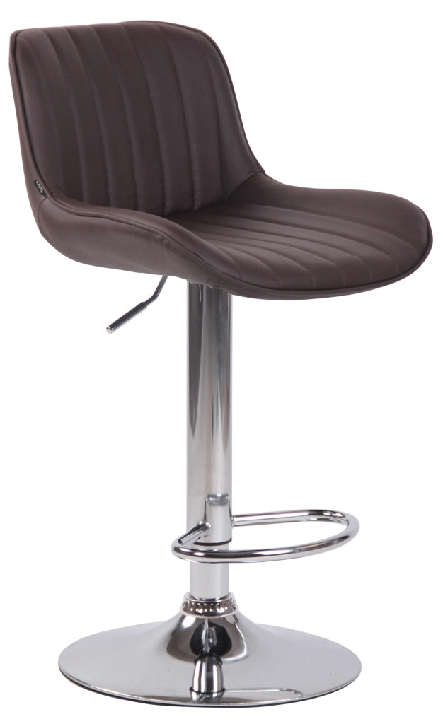 Set di 2 sgabelli da bar Lentini in similpelle marrone,cromo
