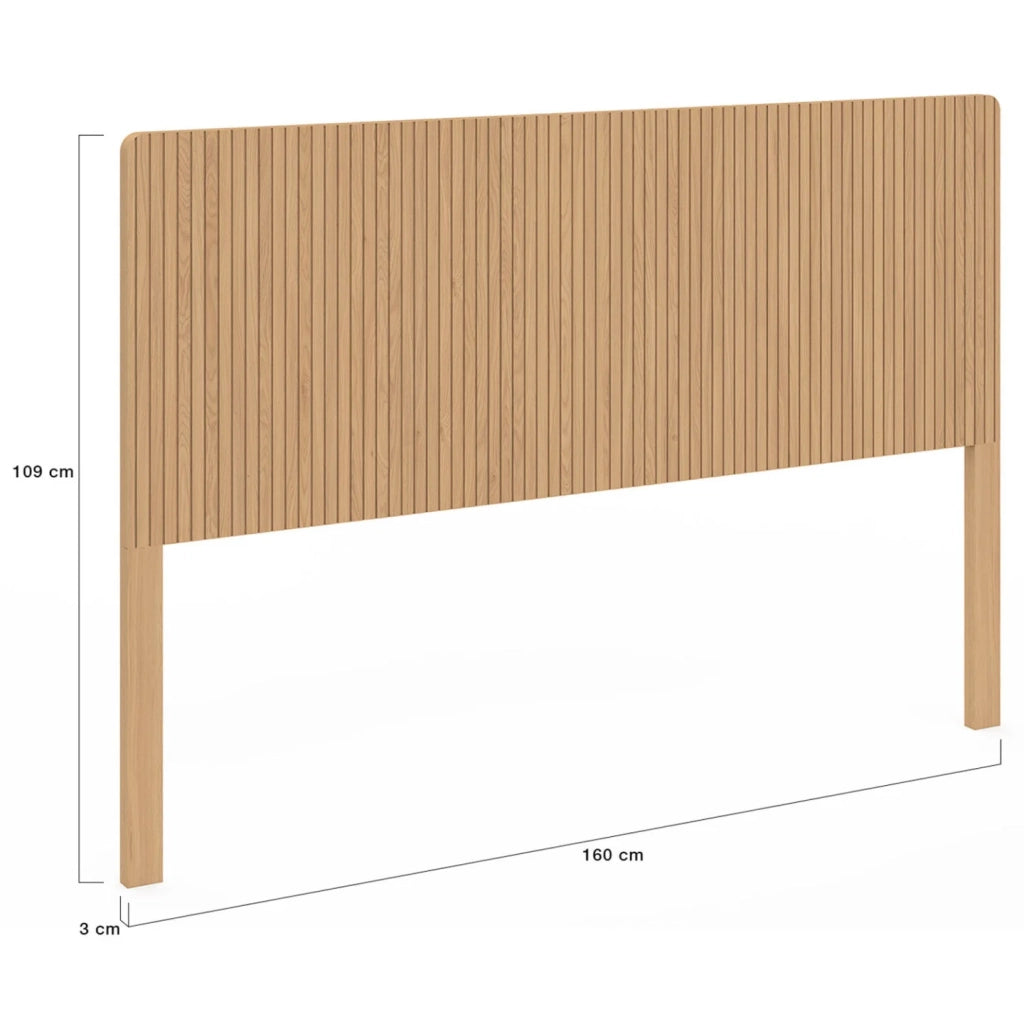 IDMarket - Testiera JULIETTE 160 cm a libera installazione con effetto doghe in legno