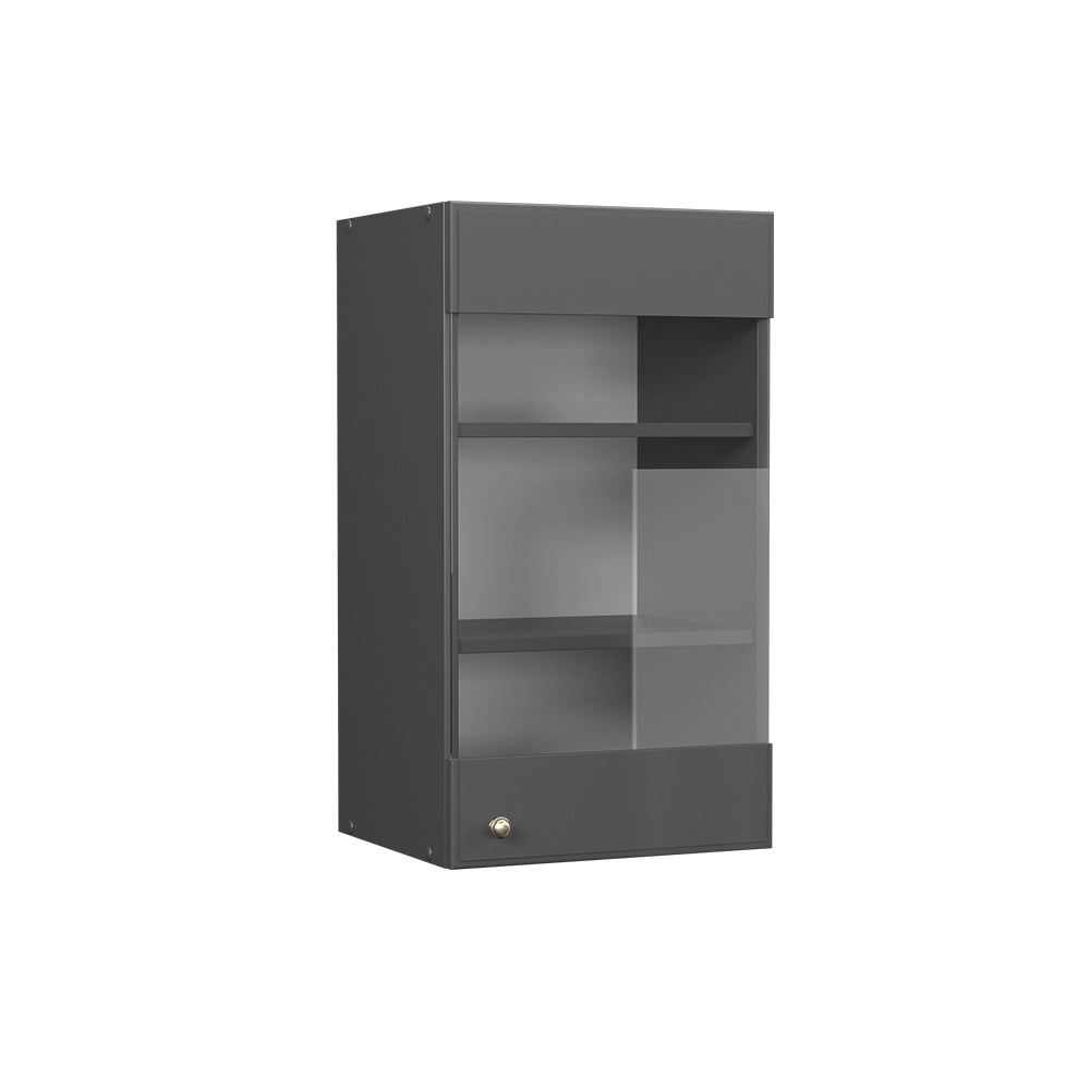 Vicco Mobile da cucina in vetro Landhaus antrazit-oro 40 cm