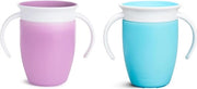Set di Bicchieri per Bambini, 2 Bicchieri, 207ml, 6+ Mesetti, BPA-Immuni, Resistenti al Lavastoviglie, Senza Solfiti, Blu/Viola