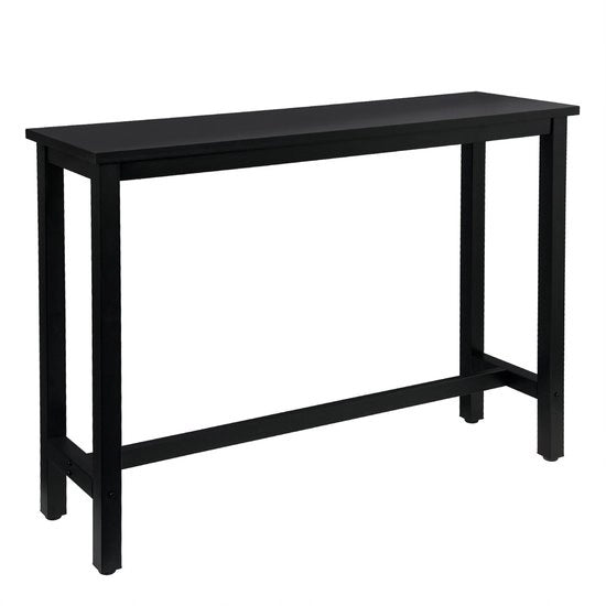 Bartafel con Supporto per Piedi - per Interno e Esterno - Tavolo Cucina, Tavolo Bistrot, Bartafel - 140x40x100 cm - Nero