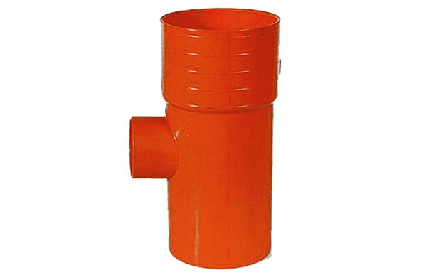 DERIVAZIONE  87  °  RIDOTTE IN PVC ARANCIO- Diam. 100 x 82- senza- pezzi 1