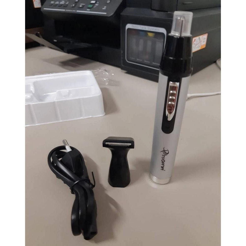 Trade Shop - Rifinitore Elettrico Trimmer Per Naso Orecchie Capelli 2 In 1 Gm-3105 Senza Fili -