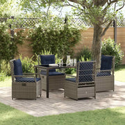 Set da Pranzo per Giardino 5 pcs Grigio polyrattan 3381053
