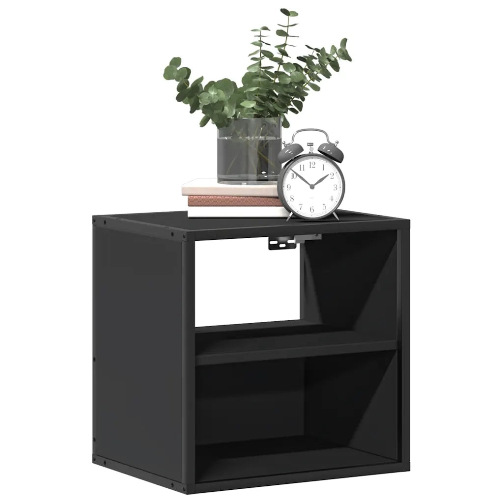 Comodini a Muro 2 pz Nero 40x31x39,5 cm
