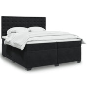 Giroletto a Molle con Materasso Nero 200x200 cm in Velluto 3291016