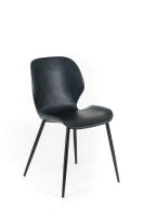 E-STYLO Sedia da pranzo in soft touch petrolio scuro e gambe in metallo nero, 55cm X 45cm H. 83cm.
