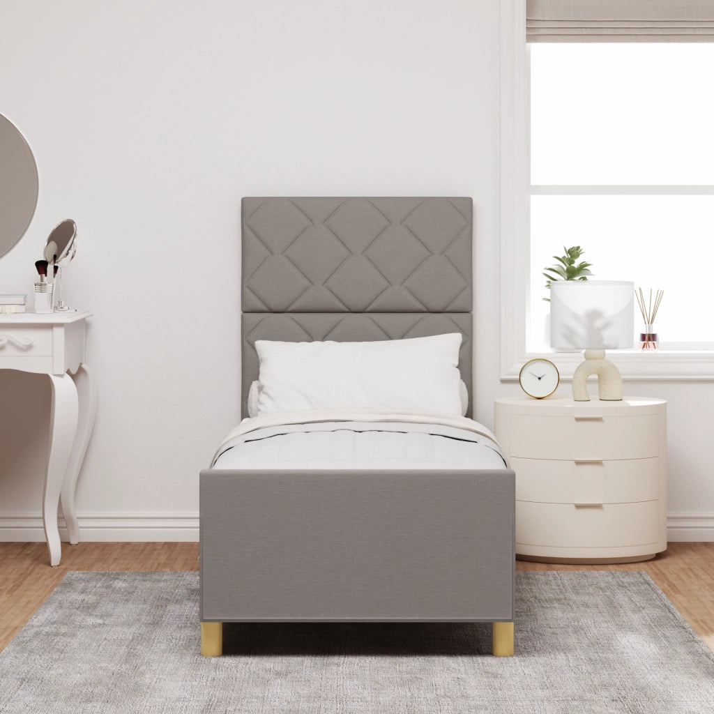 Letto  Taupe 80x200 cm in Tessuto