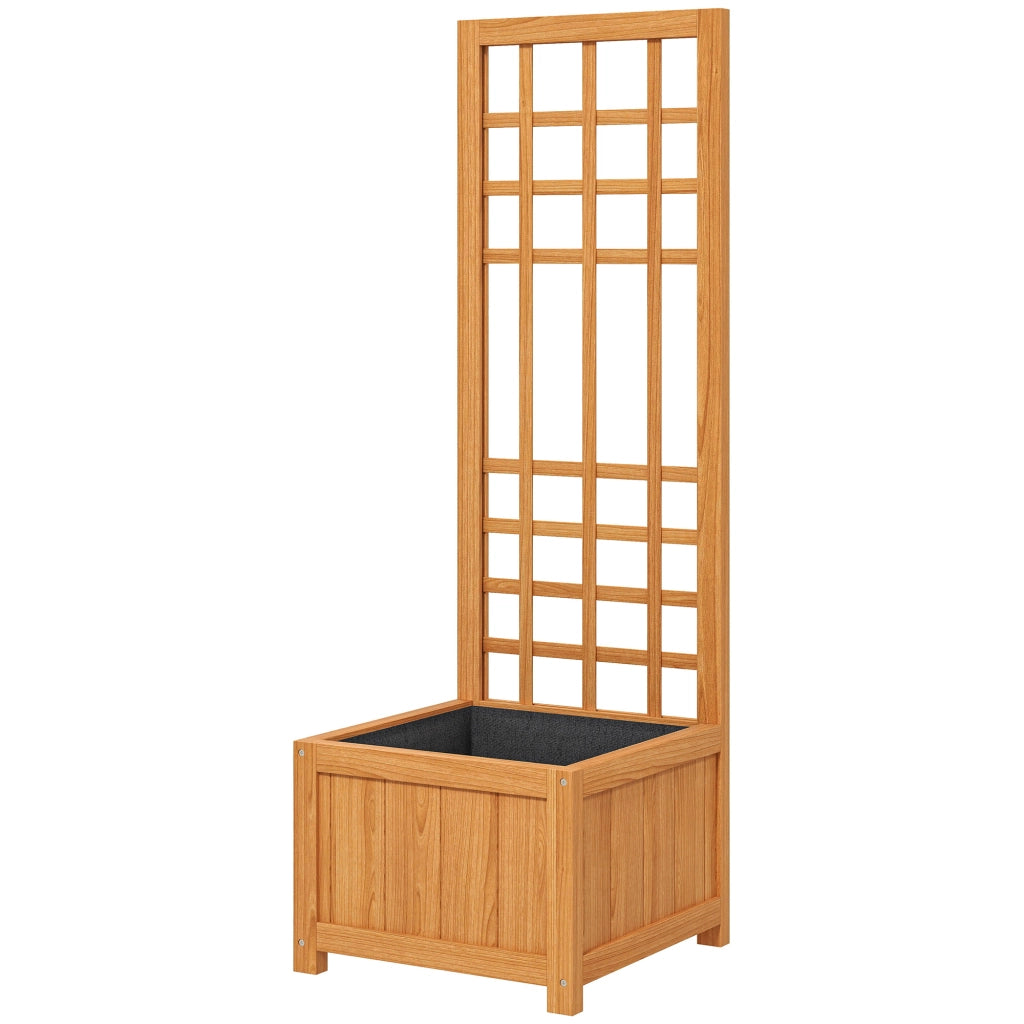 Fioriera con Traliccio per Rampicanti ¨C zephmum ¨C Legno Marrone 40x40x120 cm