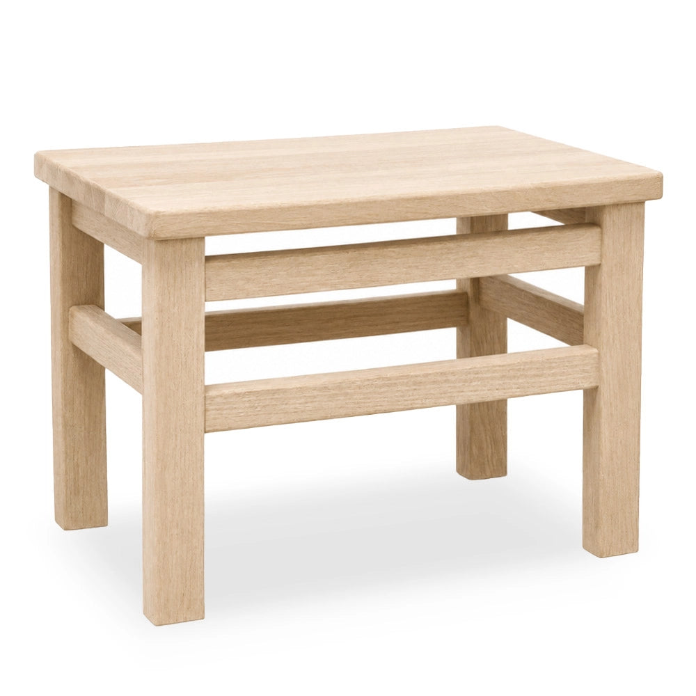 Set di 2 sgabelli bassi sgabellini panche poggiapiedi seduta in legno naturale