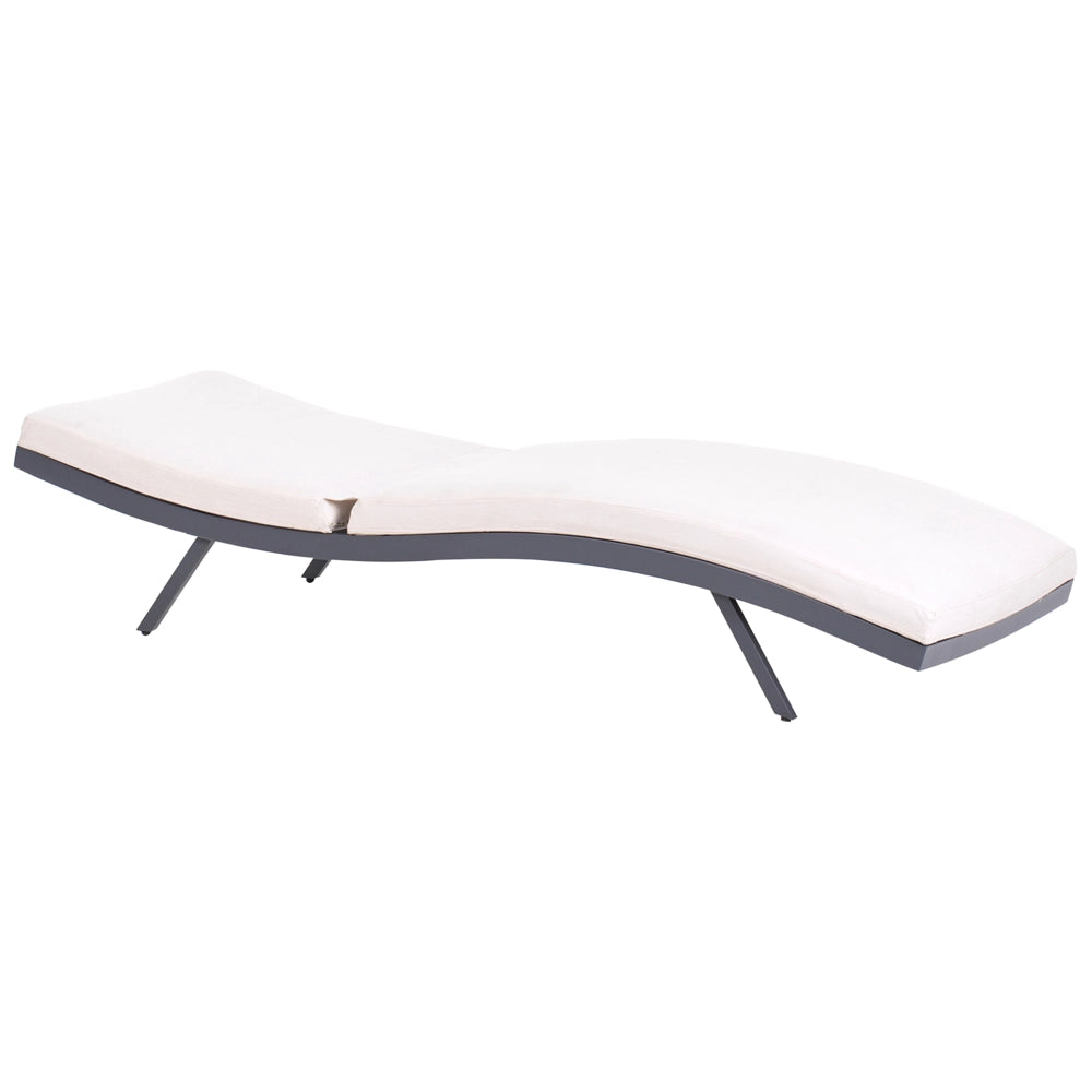 Lettino da giardino reclinabile con struttura in metallo Beige chiaro stile moderno
