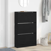 Mobile per scarpe con porta-Scarpiera Rovere Nero 80 x 21 x 125,5 cm