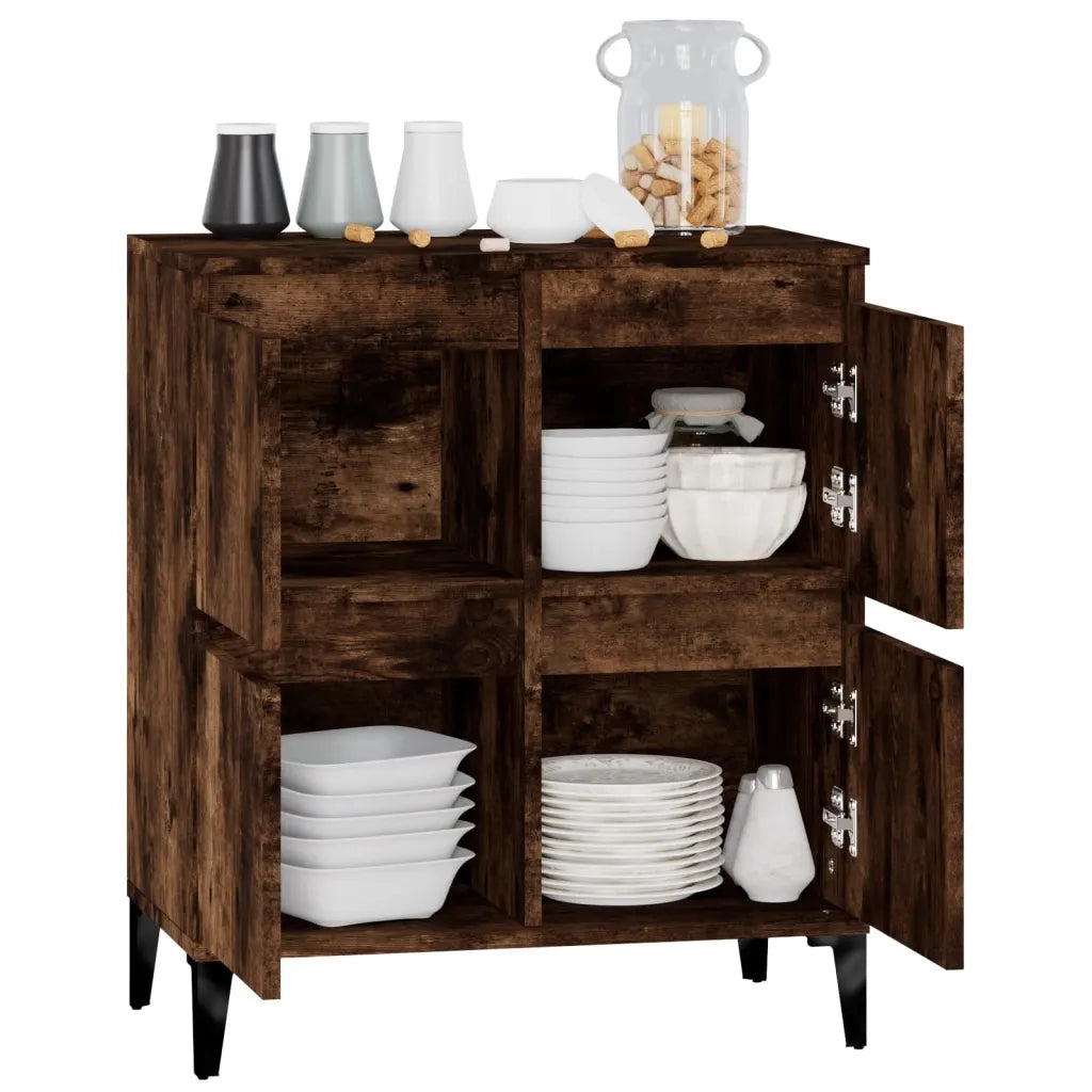 Credenza | Madia | Buffet da pranzo | Armadio da pranzo Rovere Fumo 60x35x70 cm in Legno Multistrato