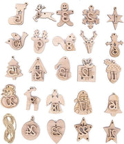 Hanger calendario di Natale numeri in legno cifre 1-24 decorazione di Natale per il fai da te.