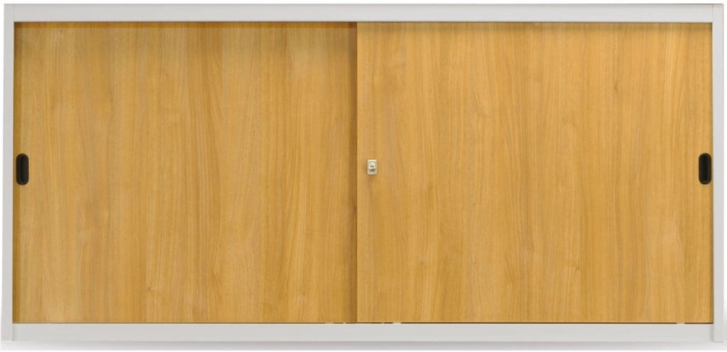 Armadio metallico ad ante scorrevoli per ufficio con ante in melaminico cm. 150x45x90h