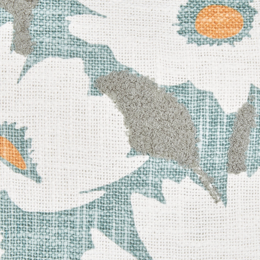 Set di 2 cuscini in cotone blu con motivo floreale, fatti a mano e sfoderabili 45 x 45 cm con imbottitura stile boho