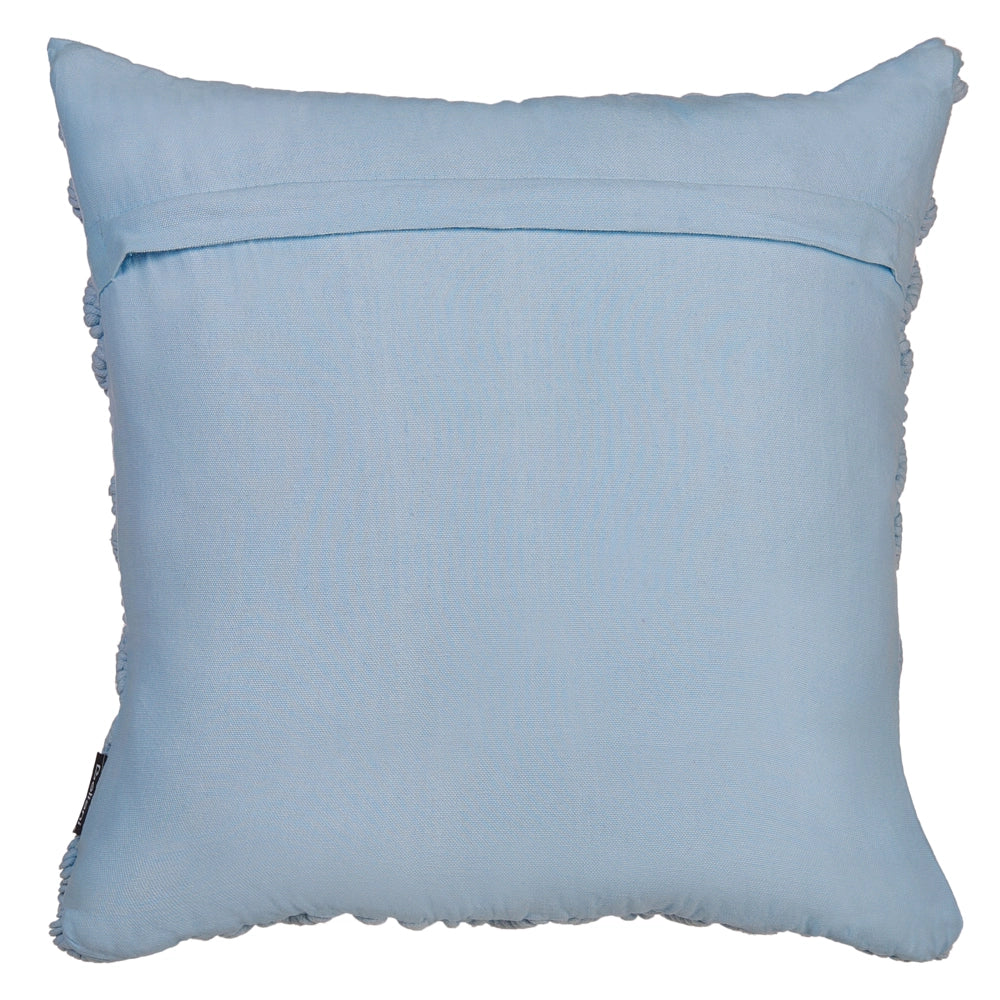 Set di 2 cuscini decorativi blu cotone macramè 40 x 45 cm corda Boho Retro Decor accessori