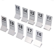 Tavoliere numerate a doppia faccia - 10 pezzi - Acciaio inossidabile - Riciclabile - Tavoliere numerate - Argento - Per ristoranti/eventi - Tavoliere numerati