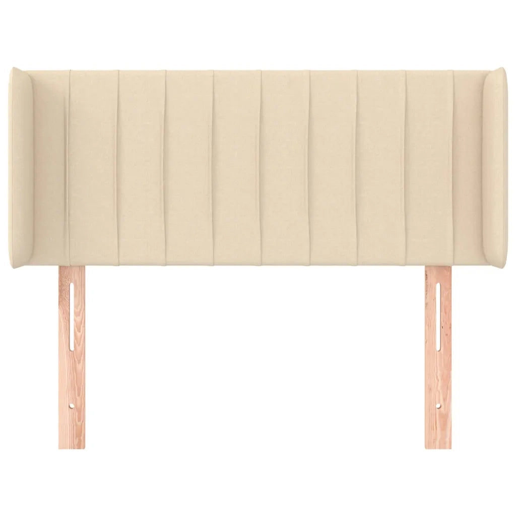 Testiera | Testata ad Orecchio Crema 103x16x78/88 cm in Tessuto