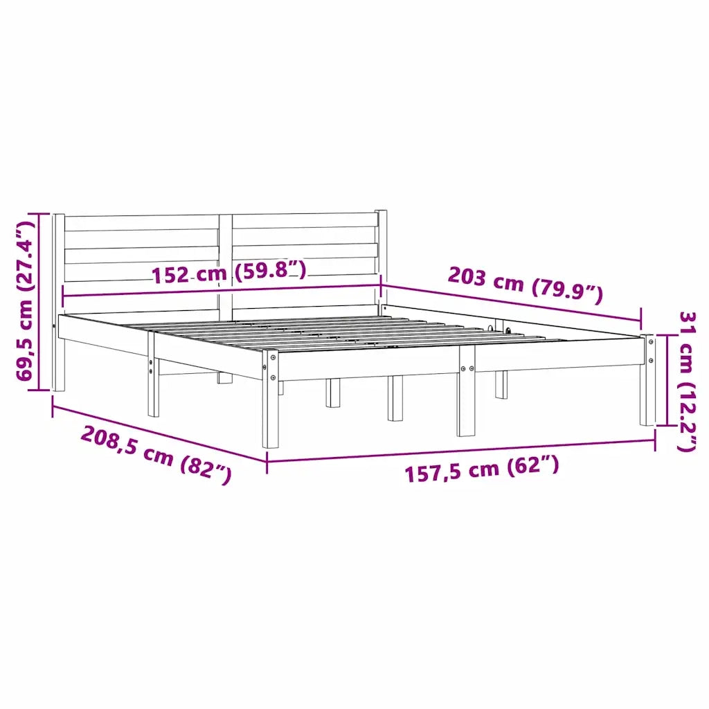 Struttura del letto Naturale 208,5 x 157,5 x 69,5 cm 900320
