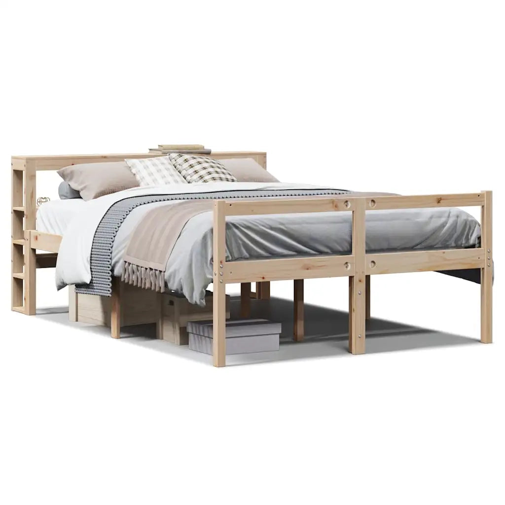Letto per Anziani con Testiera 120x190 cm Legno Massello Pino