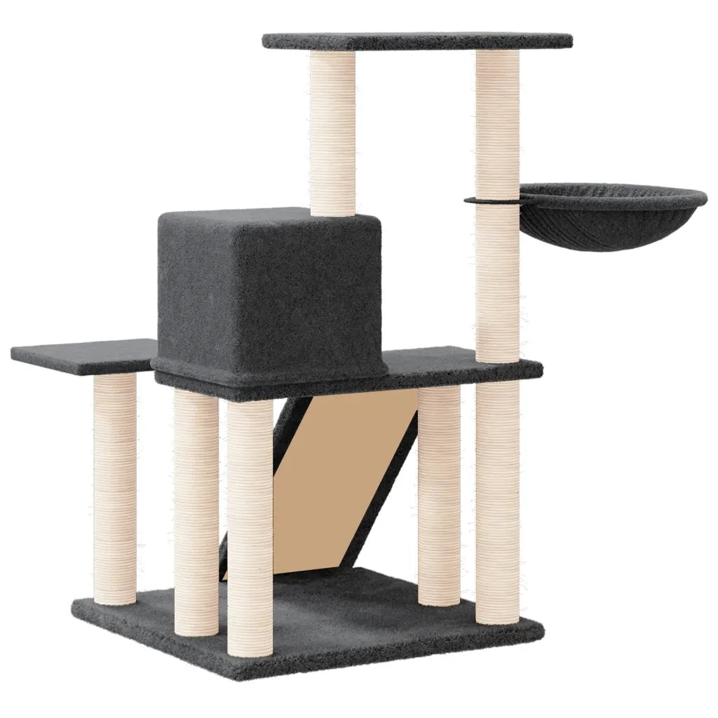 Albero per Gatti con Tiragraffi in Sisal Grigio Scuro 82 cm CFW6864304