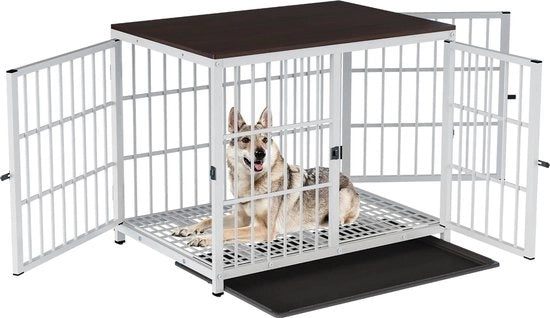Bancopassaggio per cani - Sedia - Bancopassaggio per cani - Corsa - Dimensione L - Mobili - Bianco - Metallo - Legno - 91.5x63.5x74.5cm