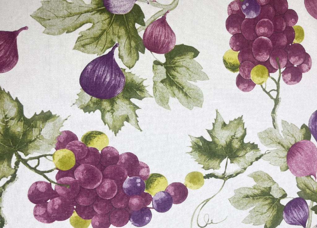 Tovaglia Per Salotto Cucina Tavolo 100% Cotone Made In Italy Uva E Fichi  RP - 140x140 - Uva e fichi