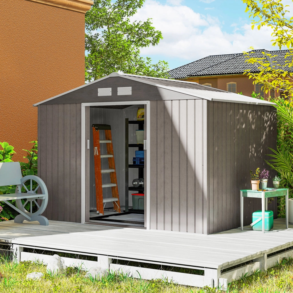 Capanno per Attrezzi Giardino ¨C Zephmum ¨C Marrone Chiaro 277x195x192 cm