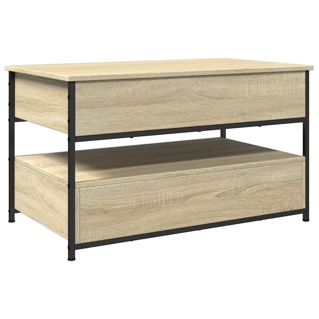 Tavolino Salotto-Tavolino da soggiorno-Tavolo Rovere Sonoma 85x50x50 cm Multistrato Metallo