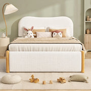 Letto imbottito 140x200 cm con letto estraibile bianco